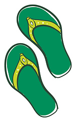 Image showing Green slippers, vector or color illustration.