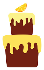 Image showing Two layer lemon cake, vector or color illustration.