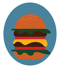 Image showing Image of burger, vector or color illustration.