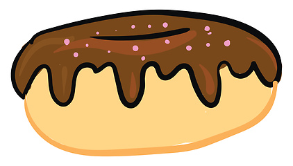 Image showing Image of chocolate cream donut, vector or color illustration.