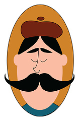 Image showing A man with old traditional brown hat, vector or color illustrati