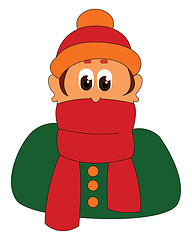 Image showing Red scarf, vector or color illustration.