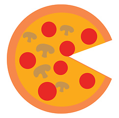 Image showing Image of pizza, vector or color illustration.