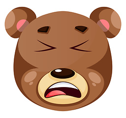 Image showing Bear is feeling annoyed, illustration, vector on white backgroun