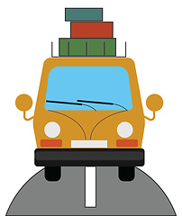 Image showing  A yellow car , vector or color illustration.