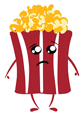 Image showing An inconsolable red pop corn packet, vector or color illustratio