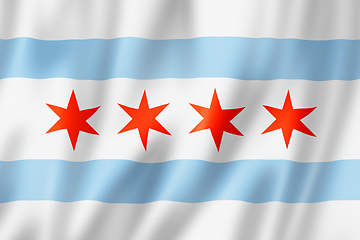 Image showing Chicago city flag, Illinois, USA