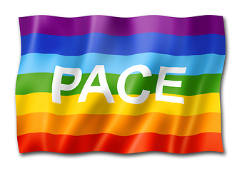 Image showing Rainbow peace / pace flag isolated on white