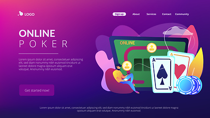 Image showing Online poker concept landing page.