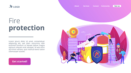 Image showing Fire protection concept landing page.