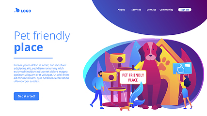 Image showing Pet friendly place concept landing page