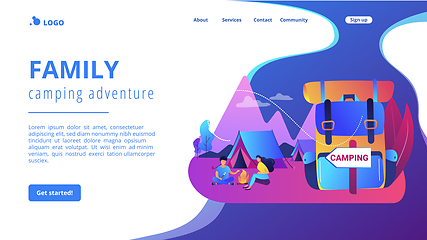 Image showing Summer camping concept landing page.