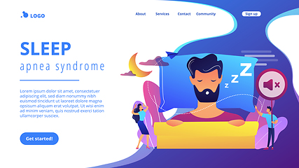 Image showing Night snoring concept landing page.