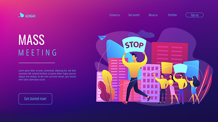 Image showing Mass meeting concept landing page.