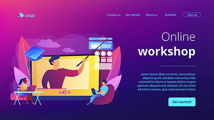 Image showing Online workshop concept landing page