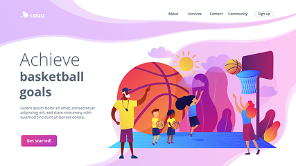 Image showing Basketball camp concept landing page.