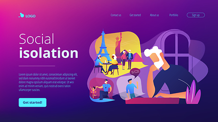 Image showing Social isolation concept landing page