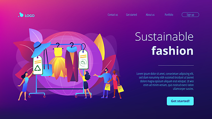 Image showing Sustainable fashion concept landing page