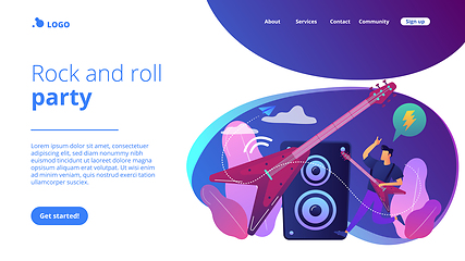 Image showing Rock music concept landing page.