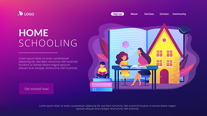 Image showing Home schooling concept landing page.