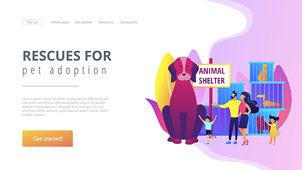 Image showing Animal shelter concept landing page