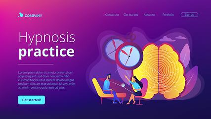 Image showing Hypnosis practice concept landing page