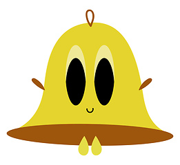 Image showing  A smiling yellow bell , vector or color illustration.