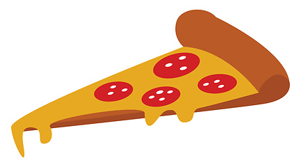 Image showing Pizza slice, vector or color illustration.