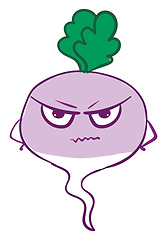 Image showing Angriest turnip, vector or color illustration.