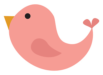 Image showing Small pink bird, vector or color illustration.