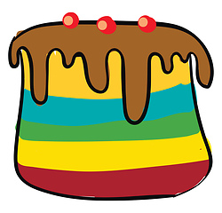 Image showing Multi colored cake, vector or color illustration.