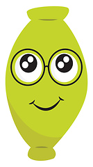 Image showing Lemon with 2 eyes and smile, vector or color illustration.