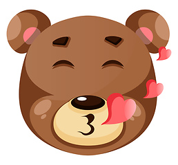 Image showing Cute brown bear is in love, illustration, vector on white backgr