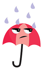 Image showing Image of angry umbrella, vector or color illustration.