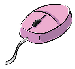 Image showing Pink mouse for girls, vector or color illustration.