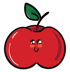 Image showing Image of cute apple, vector or color illustration.