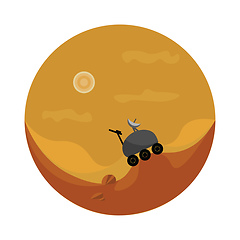 Image showing A mars rover on mars, vector or color illustration.