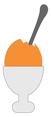 Image showing Hard boiled egg, vector or color illustration.