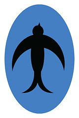 Image showing Image of black bird - penguin, vector or color illustration.