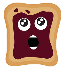 Image showing Image of bread with open mouth, vector or color illustration.
