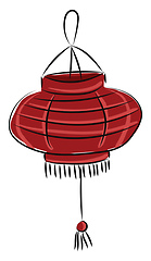 Image showing Image of Chinese lamp - Chinese lantern, vector or color illustr