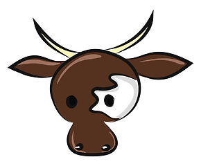 Image showing Image of cow head, vector or color illustration.