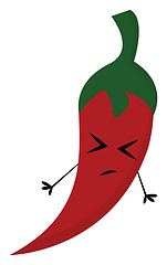 Image showing Red pepper, vector or color illustration.