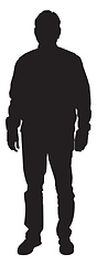 Image showing Silhouette of standing man, illustration, vector on white backgr