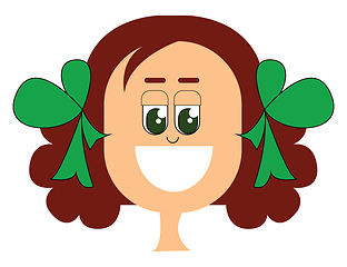 Image showing Green bow, vector or color illustration.