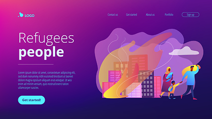 Image showing Refugees concept landing page.