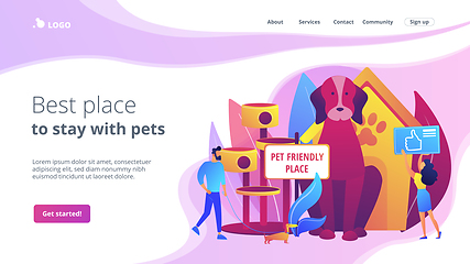 Image showing Pet friendly place concept landing page