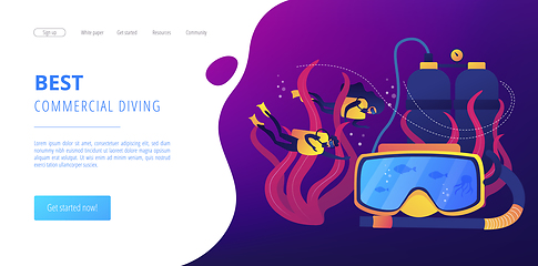 Image showing Diving school concept landing page.