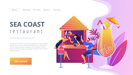 Image showing Beach bar concept landing page.