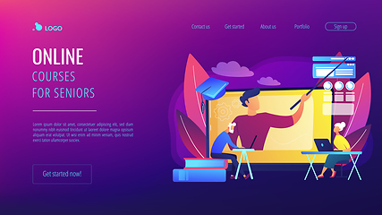 Image showing Online learning for seniors concept landing page
